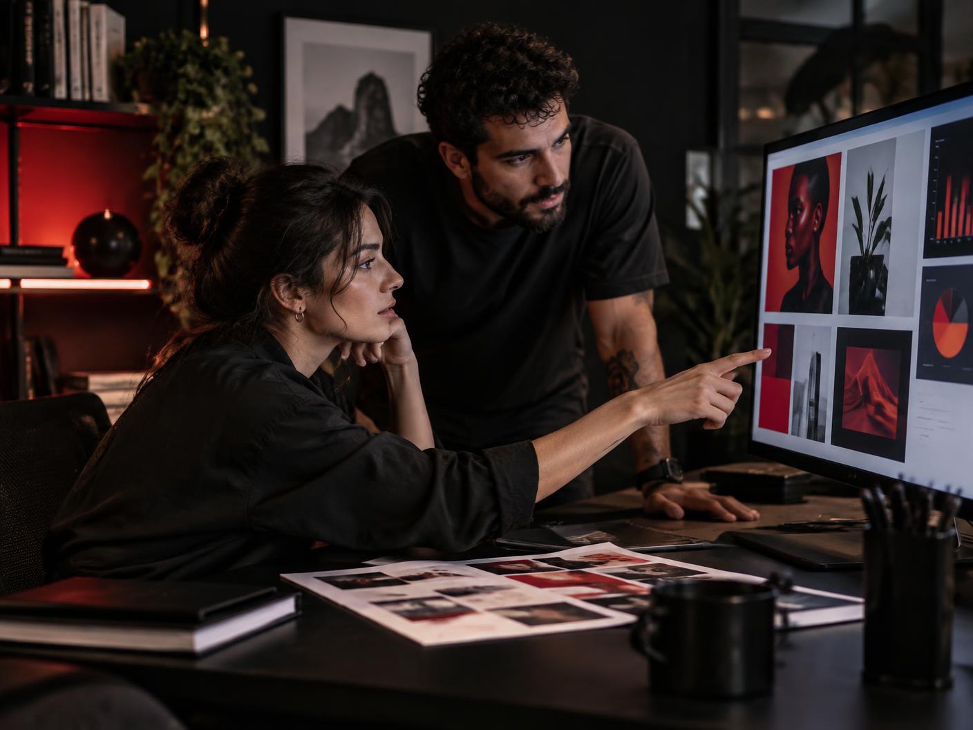 Especialistas da Growth House analisando design e dados em conjunto